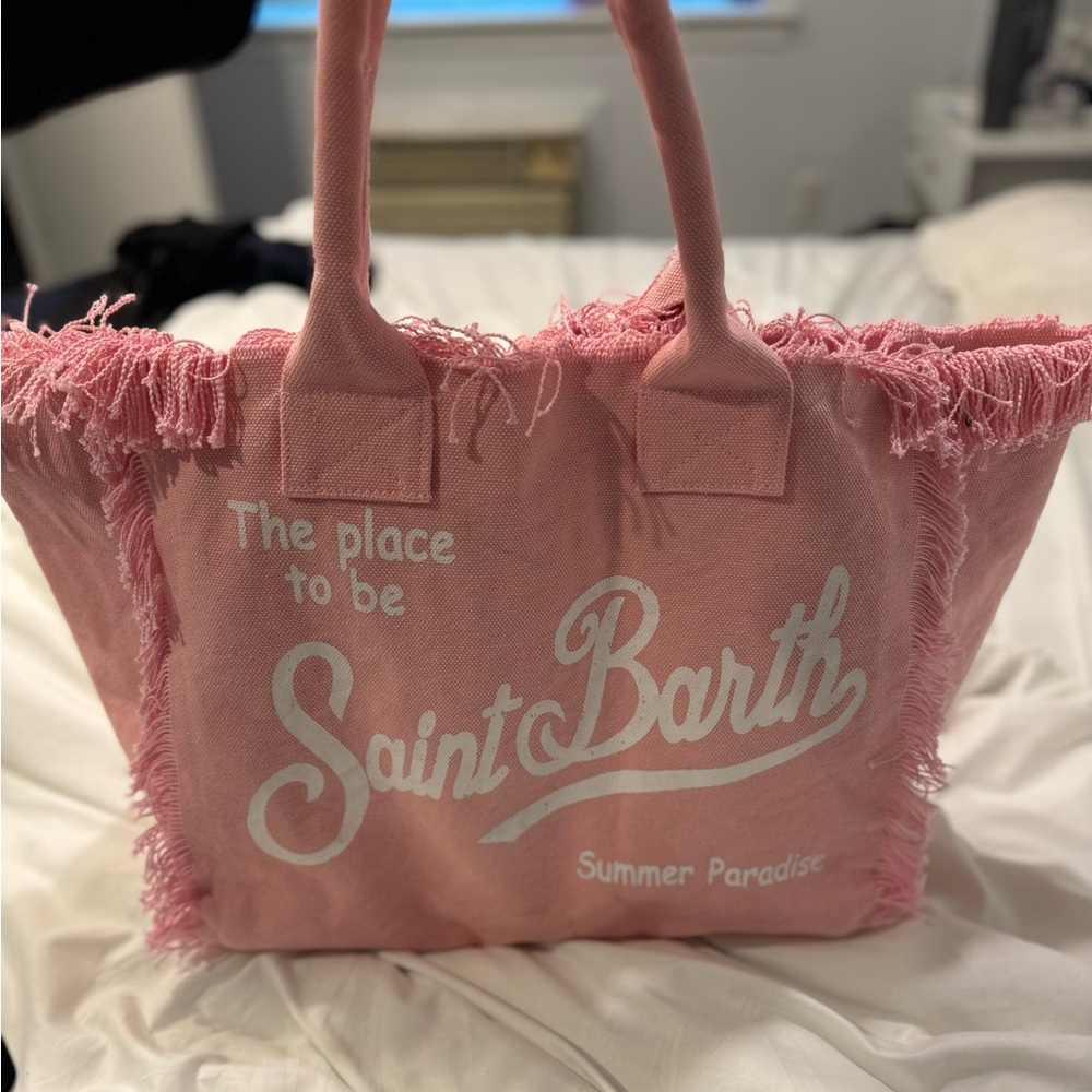 Mc2 SAINT BARTH, pink canvas, beach tote